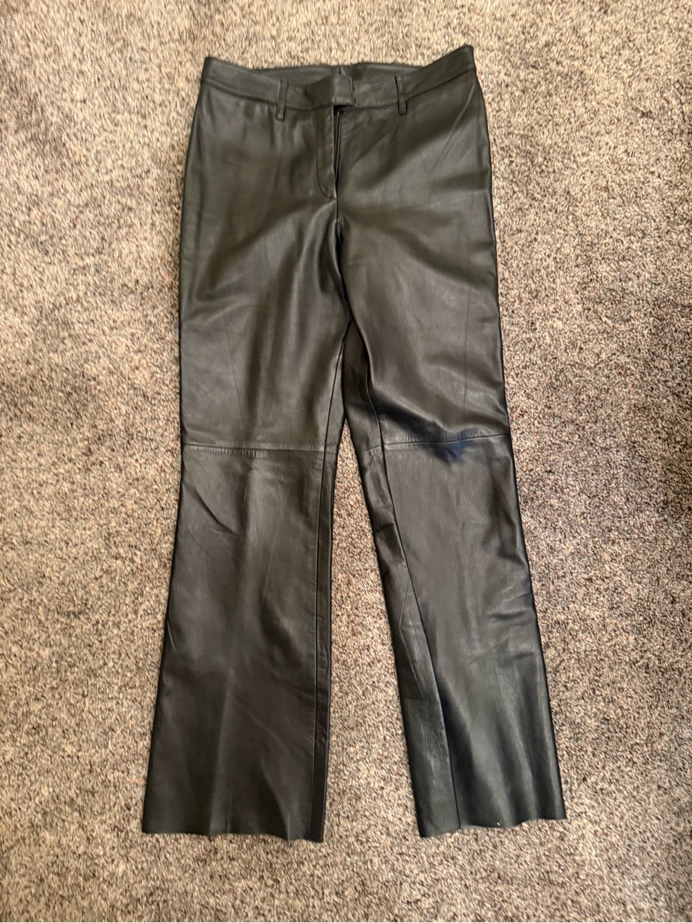 VAKKO SPORT Classic Chic Genuine Butter Leather Black Straight-Leg Pants 6P